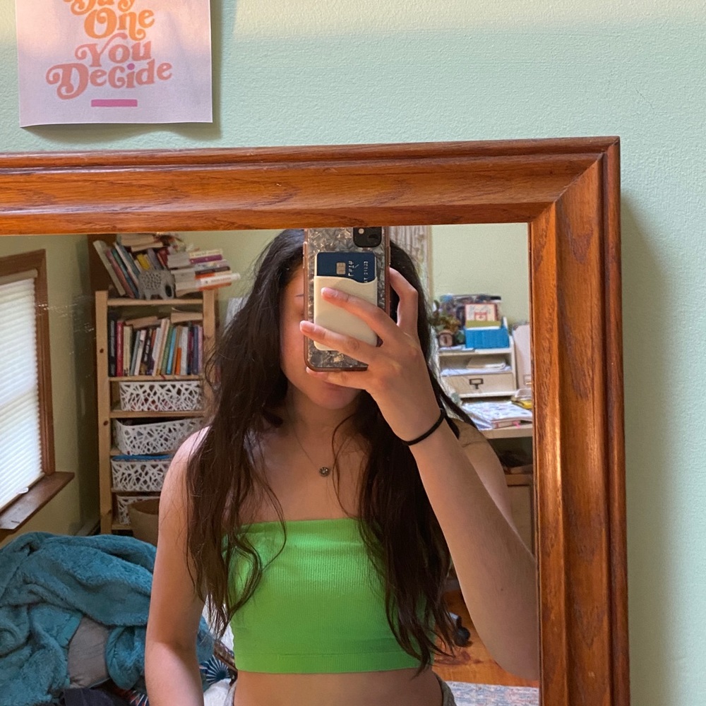 Neon green tube top
